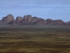 Die Felsgruppe der Kata Tjuta (Olgas) vom Uluru gesehen, Northern Territory, Australien