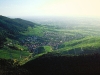 Rebland südlich von Baden-Baden von der Burgruine Yburg, Baden-Württemberg, Deutschland