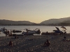 Die letzten Sonnenstrahlen am Strand von Marina Di Campo, Elba, Toskana, Italien