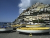 Fischerboote am Strand von Poistano, Amalfiküste, Kampanien, Italien