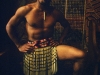 Portrait eines Maori-Tänzers, Auckland, Neuseeland