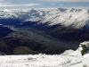 Blick vom Treble Cone Skigebiet ins Matukituki-Tal, Alpen der Südinsel, Neuseeland