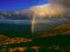 Regenbogen unterhalb der Ketetahi-Hütte, Tongariro Nationalpark, Neuseeland