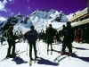 Skifahrer im Whakapapa Skigebiet, Ruapehu, Tongariro Nationalpark, Nordinsel Neuseeland