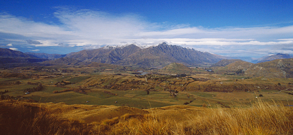 Blick auf die Remarkables vom Coronet Peak, Südinsel Neuseeland