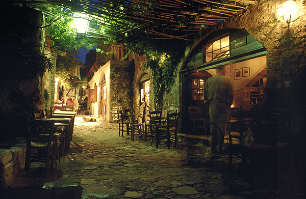 Taverne in Monemvasia, Griechenland