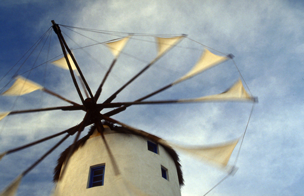 Windmühle in Oia, Santorini