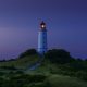 Leuchtturm Dornbusch auf der Insel Hiddensee in der blauen Stunde