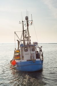 Fischerboot im Hafen von Vitte auf der Insel Hiddensee