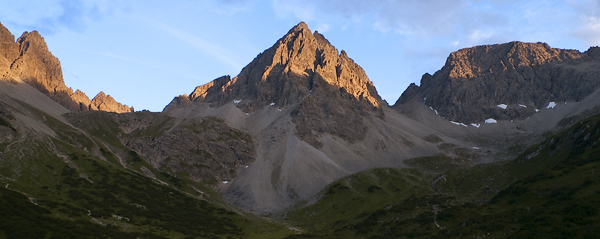 Die Dremelspitze bei der Hanauer Hütte, Lechtaler Alpen, Tirol, Österreich