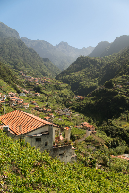 Weinberge für den berühmten Madeira-Wein im Tal Faja do Penedo an der Nordküste von Madeira