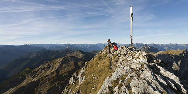 Gipfel der Hochplatte in den Ammergauer Alpen, Bayern, Deutschland