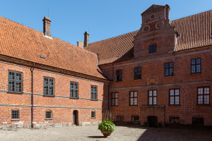 Innenhof von Schloss Rosenholm, Jütland, Dänemark
