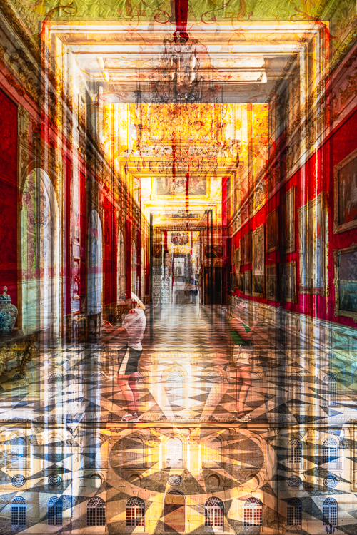 Collage der barocken Innenräume im Schloß Unterschleißheim, München, Bayern, Deutschland Collage der barocken Innenräume im Schloß Unterschleißheim, München, Bayern, Deutschland